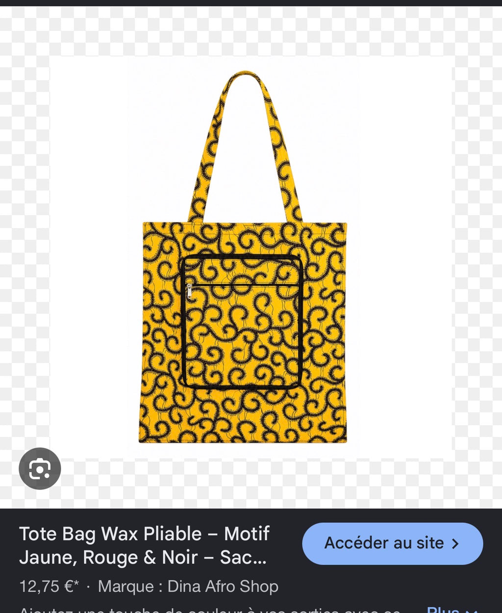 Sac cabas pliable Wax – Collection Chez Lari